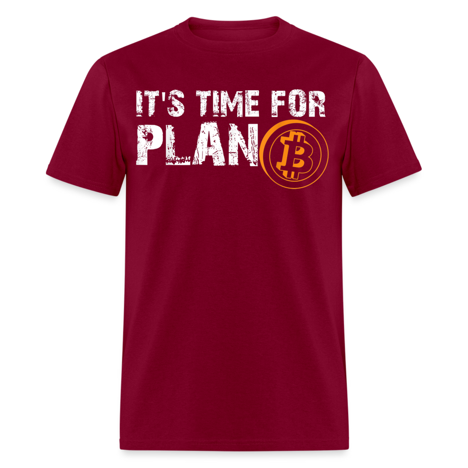 Bitcoin its time for plan B shirt Crypto Currency Traders T-Shirt Size S-6XL - burgundy