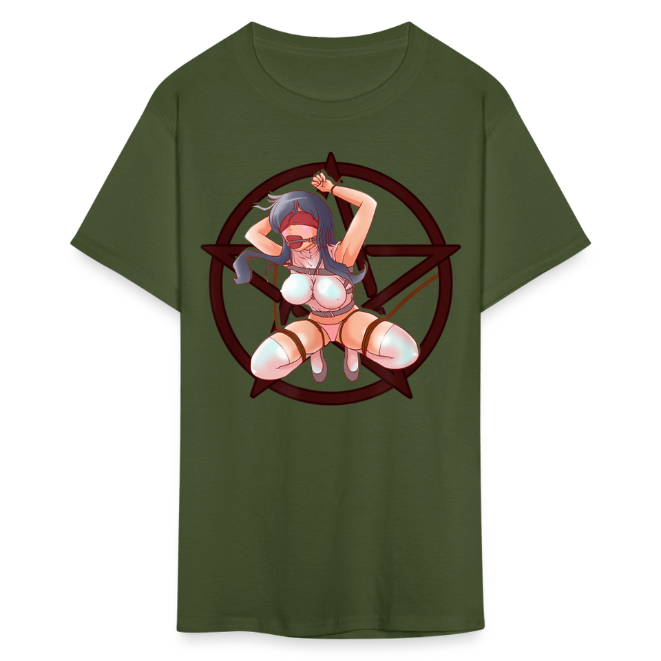 Anime Bondage BDSM shirt Manga Anime Waifu japanese Girl Ahegao T-Shirt - military green