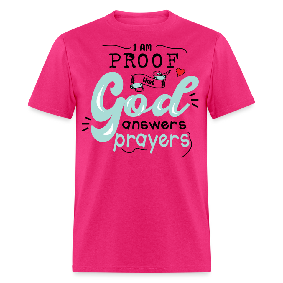 God answers prayers shirt Catholic Religious Faith Jesus T-Shirt size S-6XL - fuchsia