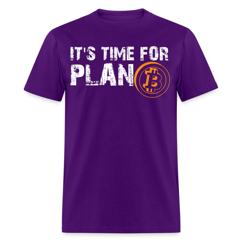 Bitcoin its time for plan B shirt Crypto Currency Traders T-Shirt Size S-6XL - purple