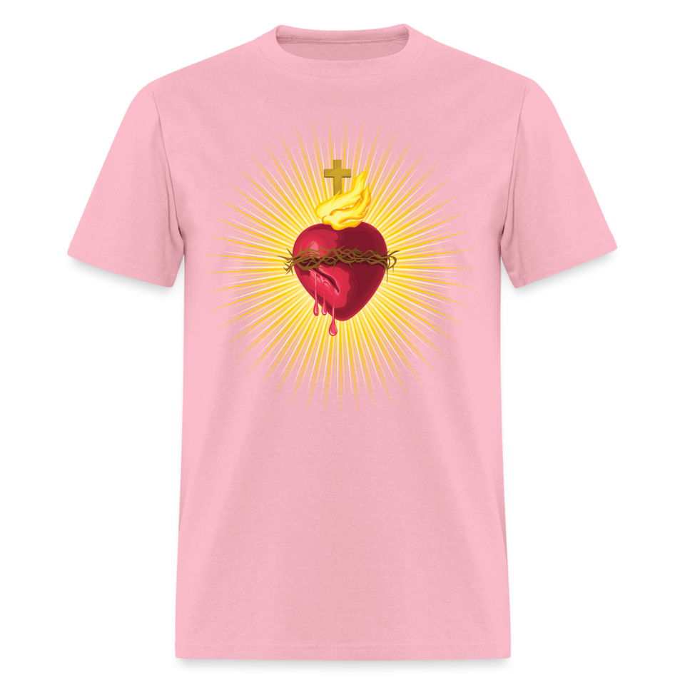 The Sacred Heart of Jesus Christ Shirt Religious Catholic T-shirt Size S-6XL - pink