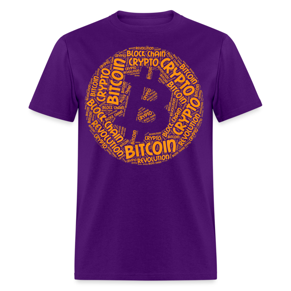 Bitcoin Crypto Revolution shirt Cryptocurrency BTC Block Chain TShirt Size S-6XL - purple