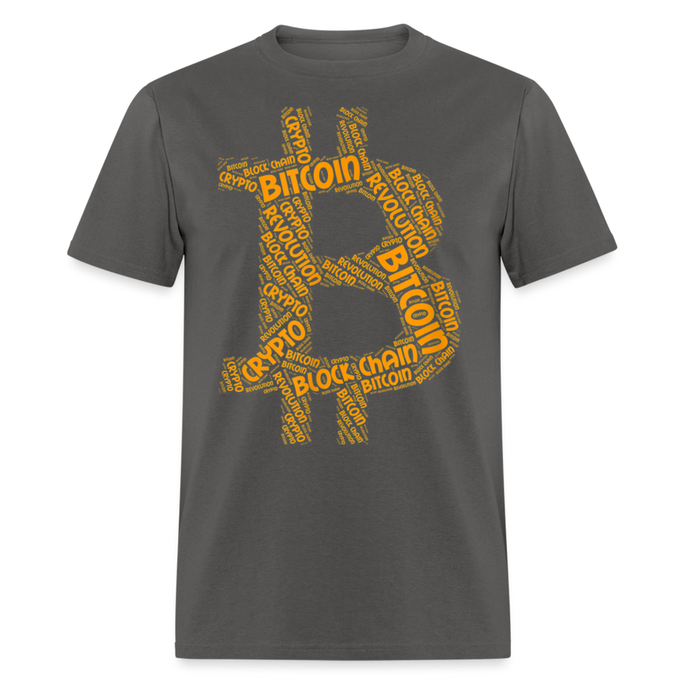 Bitcoin Crypto Revolution shirt Cryptocurrency BTC Block Chain TShirt Size S-6XL - charcoal