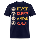 Eat Sleep Anime Repeat shirt Funny Anime Lovers T Shirt Gift T-Shirt size S-6XL - navy