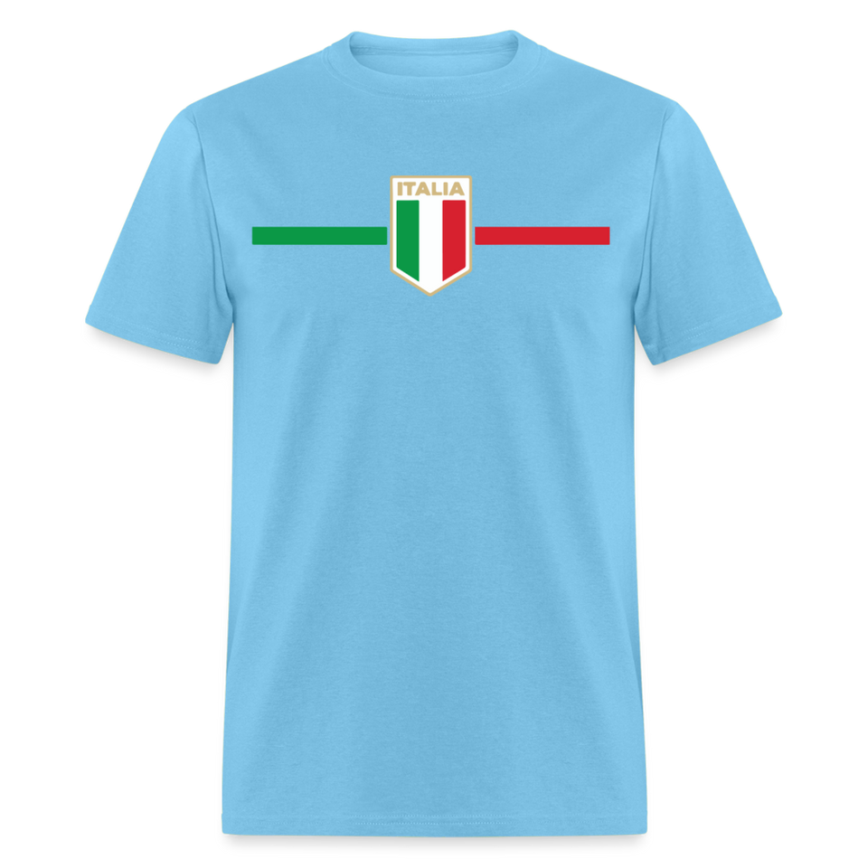 Italia Pride Italian Roots Themed Gift Italy Flag Theme T-Shirt - aquatic blue