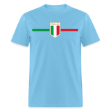 Italia Pride Italian Roots Themed Gift Italy Flag Theme T-Shirt - aquatic blue