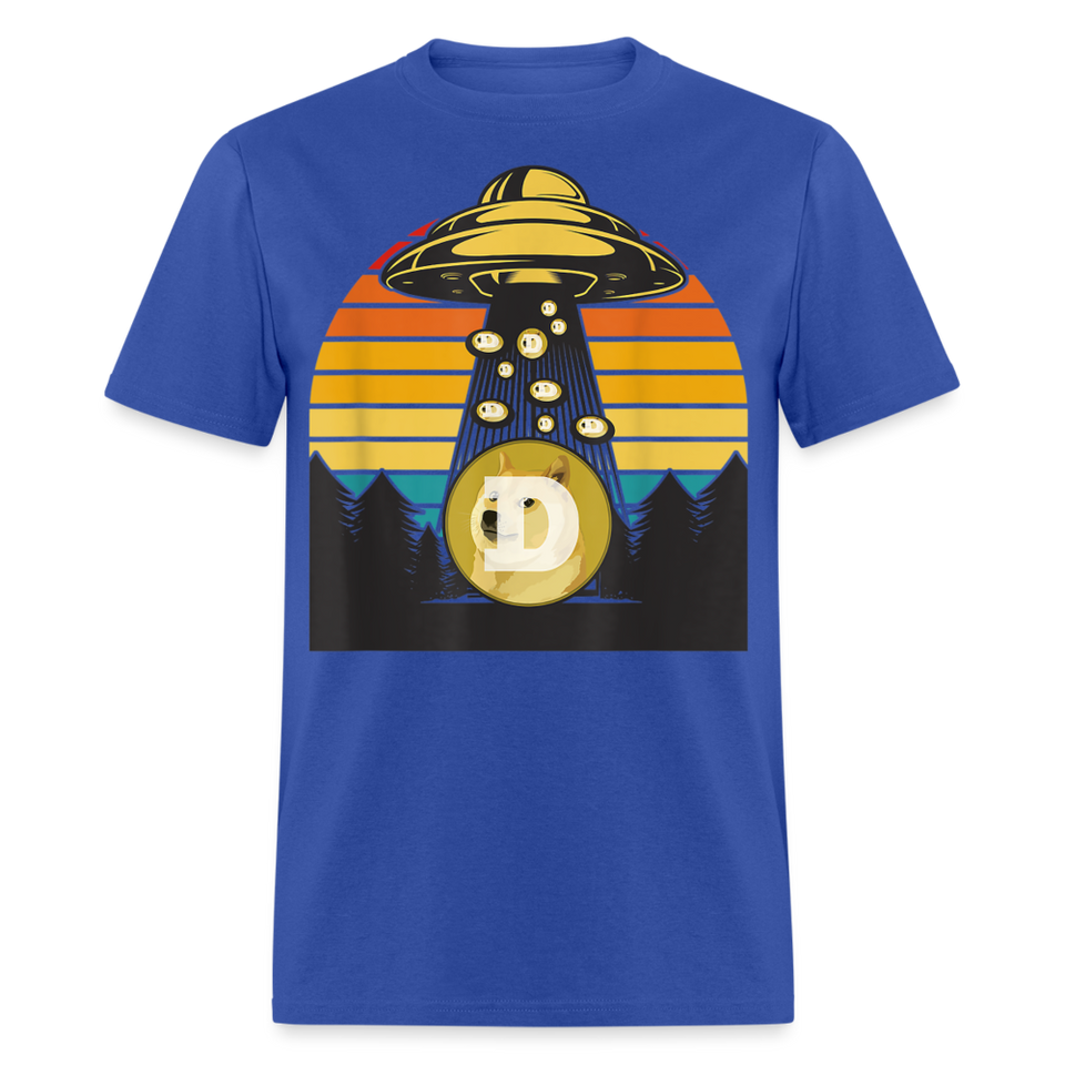 Dogecoin To the Moon shirt Doge HODL Rocket Crypto Meme UFO T-Shirt Size S-6XL - royal blue
