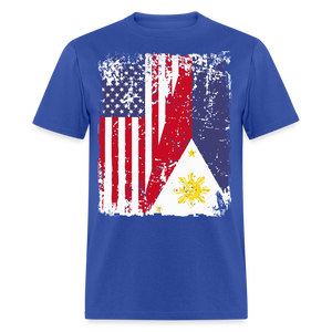 Pinoy USA shirt I Love Filipino American Flag Grunge Vintage T-Shirt Size S-6XL - royal blue