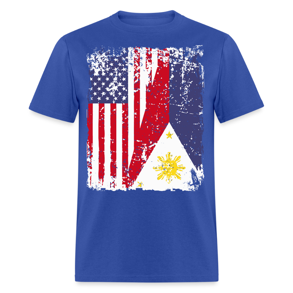 Pinoy USA shirt I Love Filipino American Flag Grunge Vintage T-Shirt Size S-6XL - royal blue
