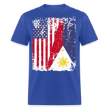 Pinoy USA shirt I Love Filipino American Flag Grunge Vintage T-Shirt Size S-6XL - royal blue