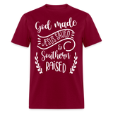 God made Jesus saved shirt Catholic Religious T-Shirt size S-6XL - burgundy