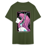 Sexy Ecchi Girl shirt Vaporwave Crazy Waifu Lewd Anime Girl T-Shirt Size S-6XL - military green