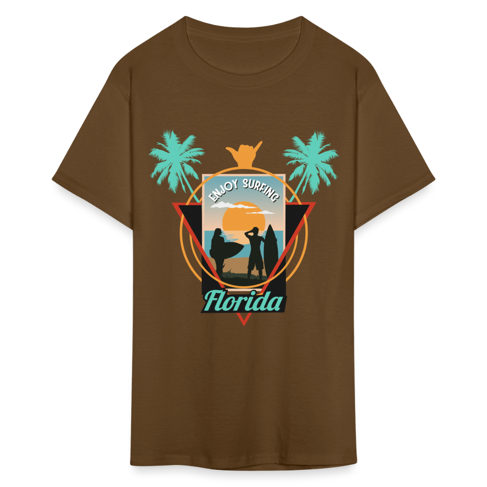 Enjoy Surfing Florida shirt Surfboard Surfing Ocean Sunset T-Shirt Size S-6XL - brown