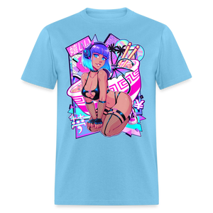 Pretty Anime Cute Demon shirt Sexy Devil Girl Ahegao Hentai Ecchi T-Shirt - aquatic blue