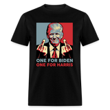 One for Biden One for Harris shirt Funny Trump Middle Finger Anti-Biden T-shirt - black