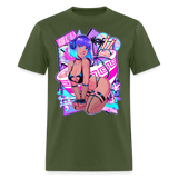 Pretty Anime Cute Demon shirt Sexy Devil Girl Ahegao Hentai Ecchi T-Shirt - military green