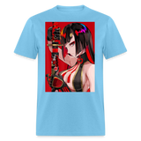 Anime Sexy Ecchi Girl shirt Samurai Waifu Japanese Aesthetic Otaku Kawaii TShirt - aquatic blue
