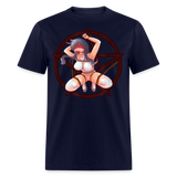 Anime Bondage BDSM shirt Manga Anime Waifu japanese Girl Ahegao T-Shirt - navy