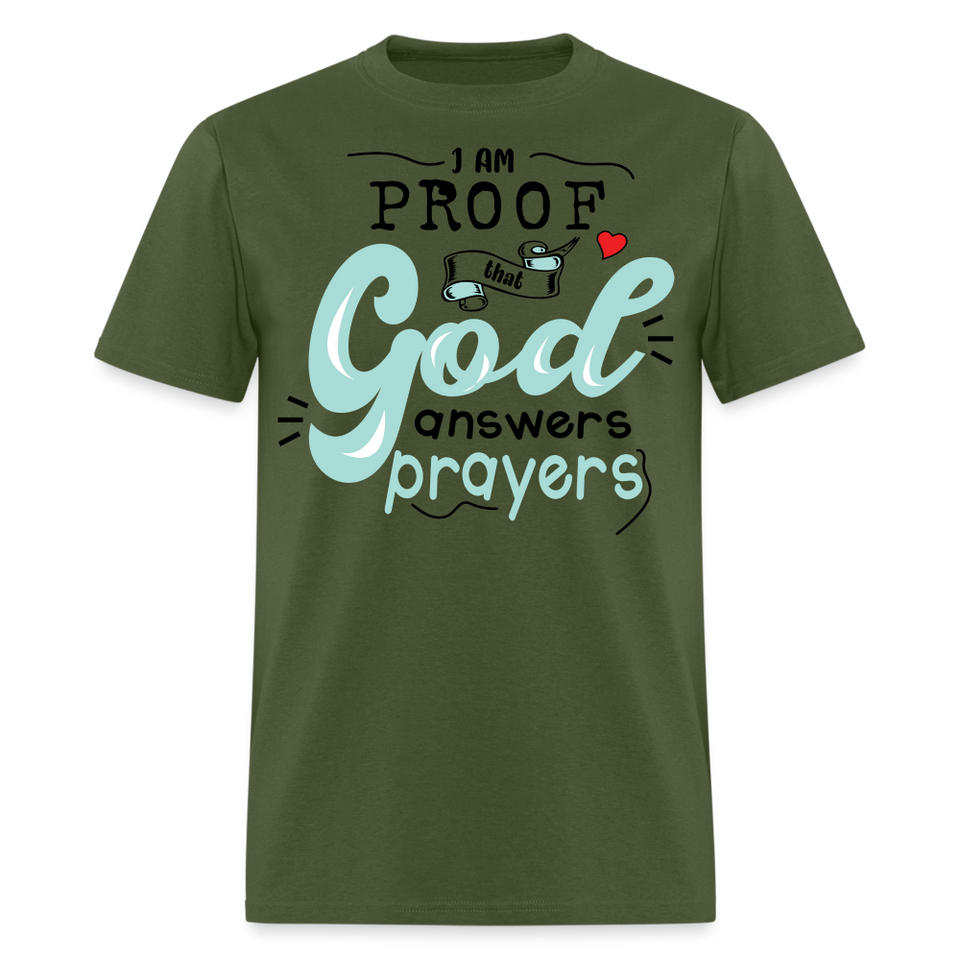 God answers prayers shirt Catholic Religious Faith Jesus T-Shirt size S-6XL - military green