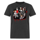 HORROR FRIENDS T-shirt Scary Movie Characters Halloween Adult Tee New - heather black