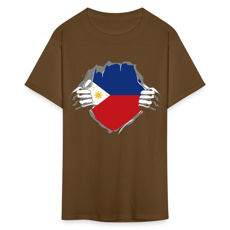 Philippines Flag shirt Filipino T-Shirt Rips Open size S-6XL - brown