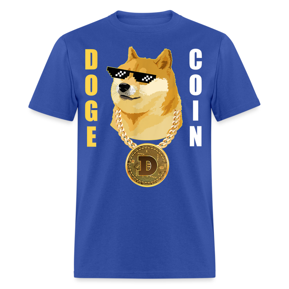 Dogecoin T Shirt Tee Wallstreetbets Doge Coin Crypto Bitcoin T-Shirt Size S-6XL - royal blue