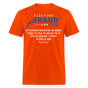 Fraud of 2020 shirt - Election Voter Fraud Biden Trump Funny T-Shirt Size S-6XL - orange