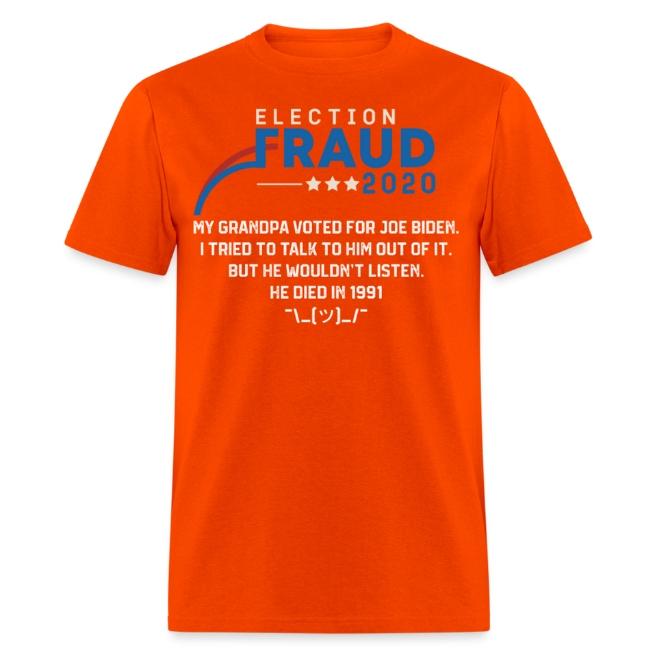 Fraud of 2020 shirt - Election Voter Fraud Biden Trump Funny T-Shirt Size S-6XL - orange