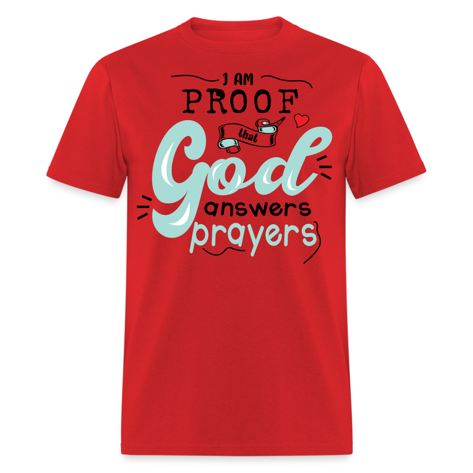 God answers prayers shirt Catholic Religious Faith Jesus T-Shirt size S-6XL - red