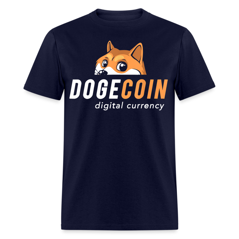 Dogecoin T Shirt Tee Wallstreetbets Doge Coin Crypto Bitcoin T-Shirt Size S-6XL - navy