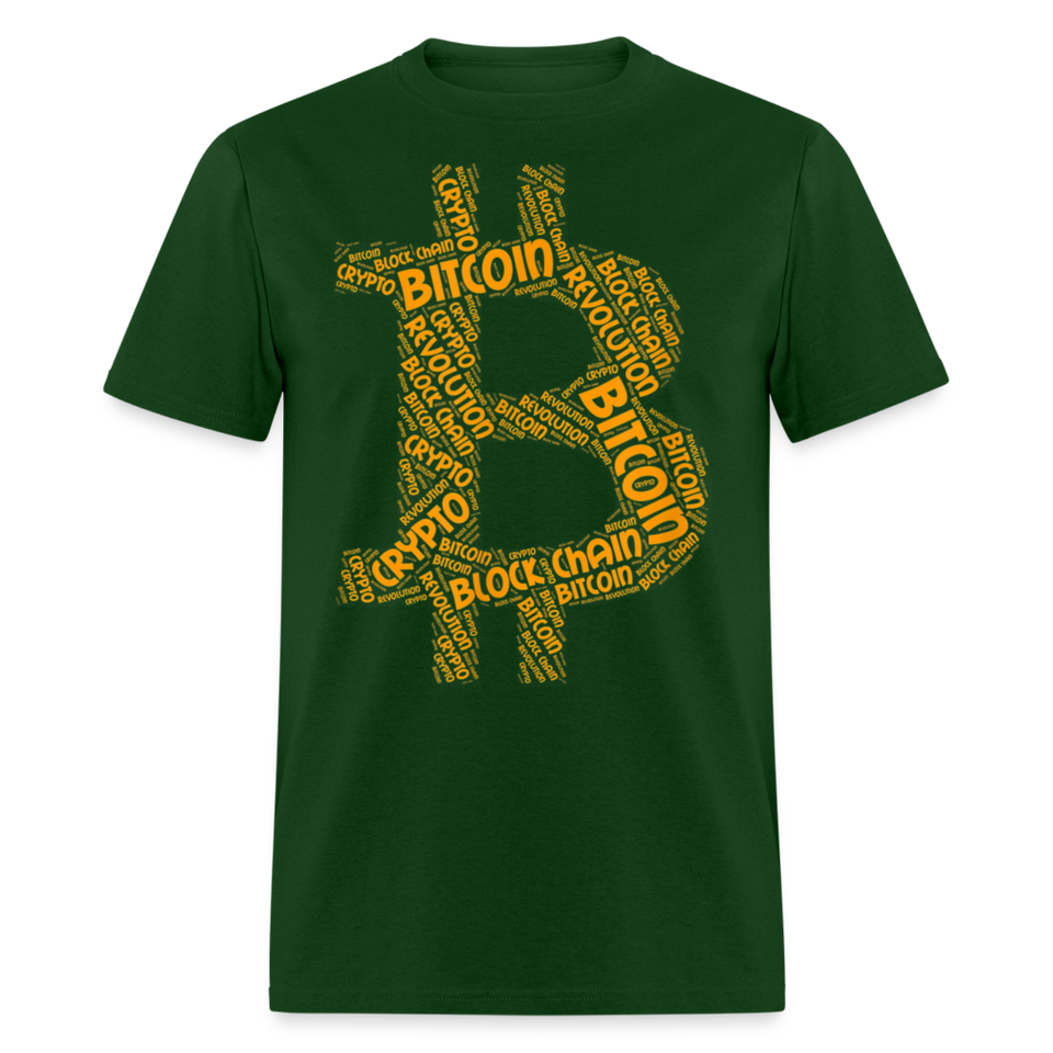 Bitcoin Crypto Revolution shirt Cryptocurrency BTC Block Chain TShirt Size S-6XL - forest green