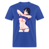 Manga Anime Waifu Japanese sexy Girl Ahegao Cosplay Hentai Ecchi T-Shirt - royal blue
