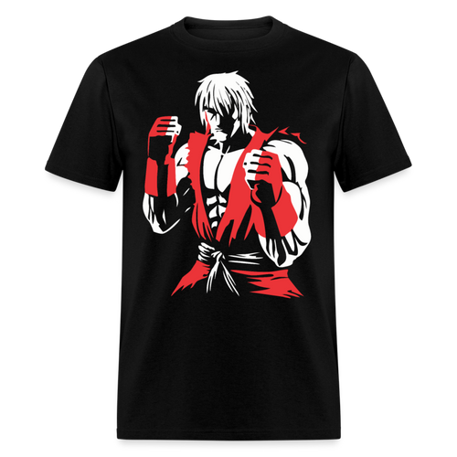 Classic Arcade shirt Video Game Retro Gamer Kung Fu Fighter Martial Arts T-Shirt - black