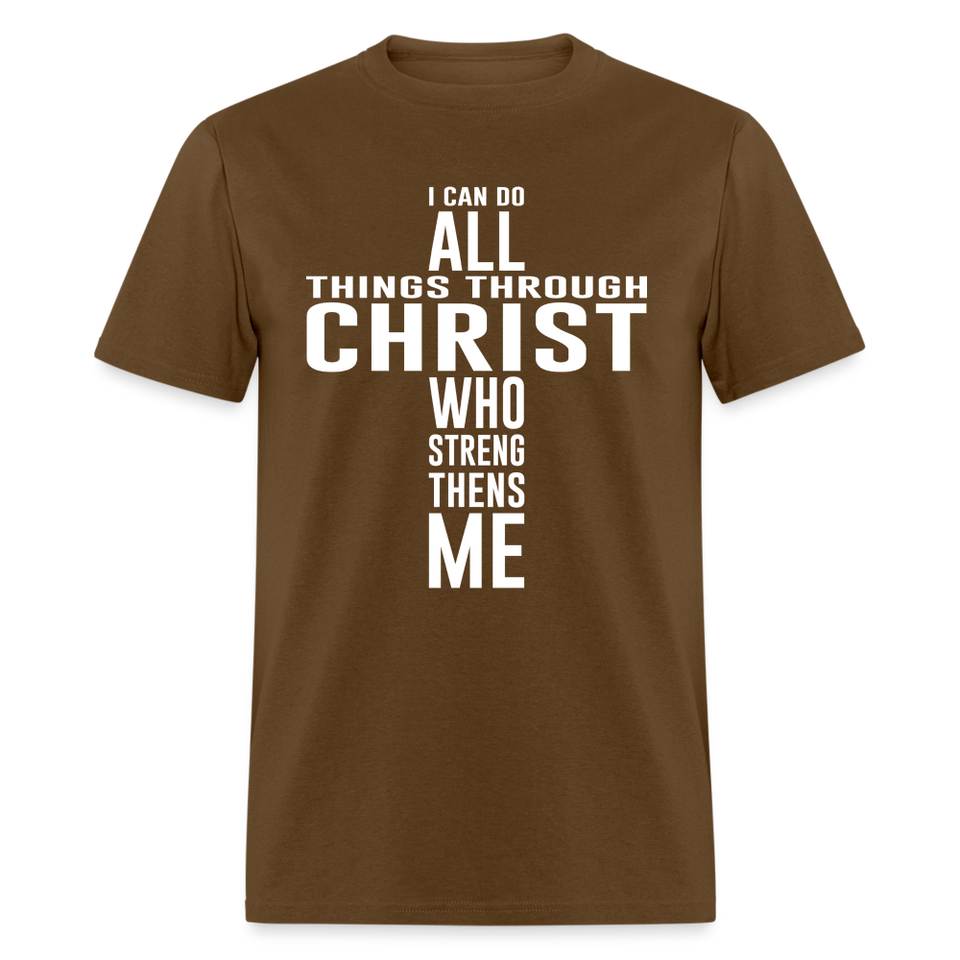 I can do all things through christ shirt Catholic Religious Lord Jesus T-Shirt - brown