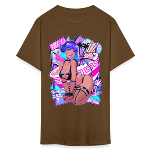 Pretty Anime Cute Demon shirt Sexy Devil Girl Ahegao Hentai Ecchi T-Shirt - brown