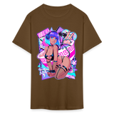 Pretty Anime Cute Demon shirt Sexy Devil Girl Ahegao Hentai Ecchi T-Shirt - brown