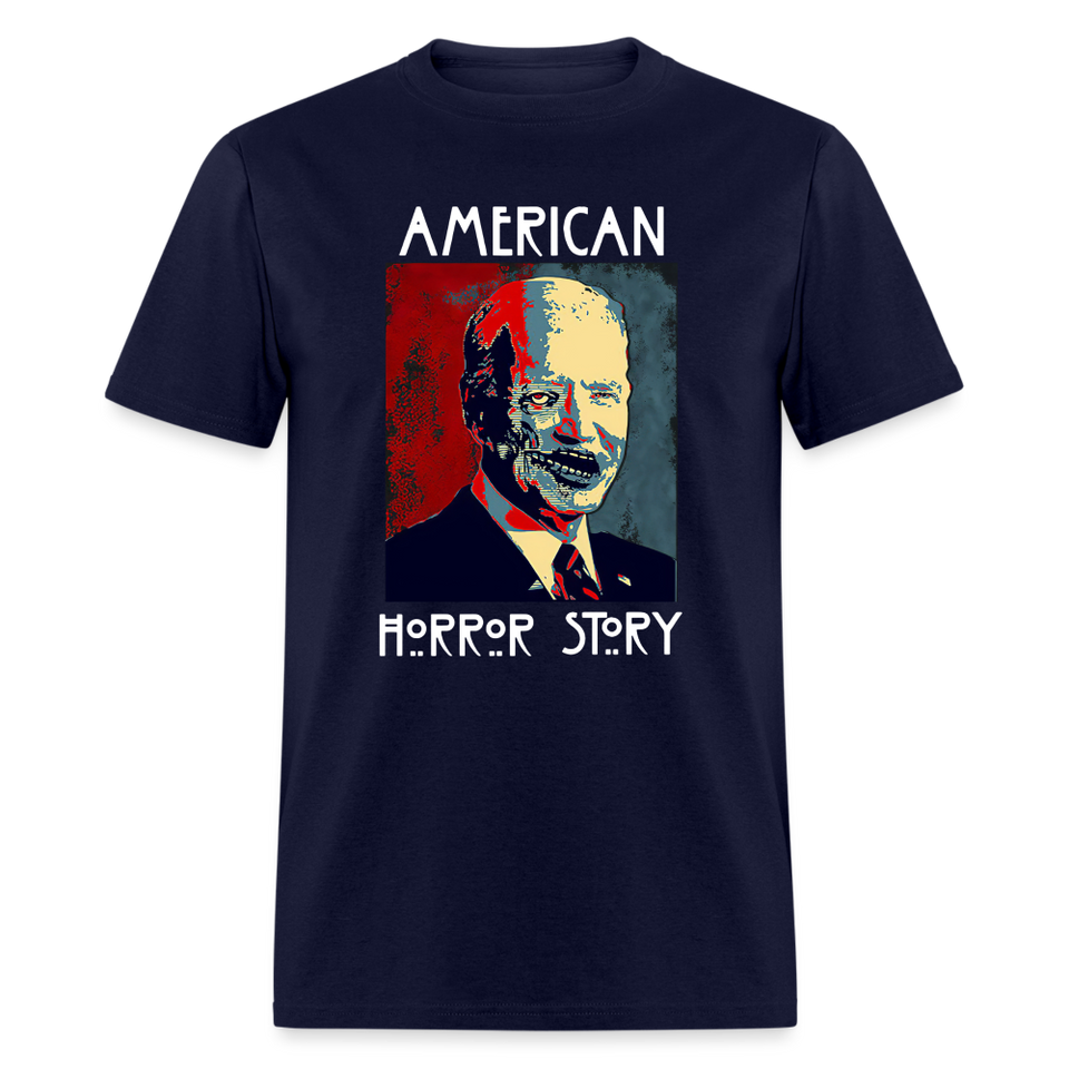 Anti Joe Biden shirt American Horror Story Zombie Funny Halloween T-shirt - navy