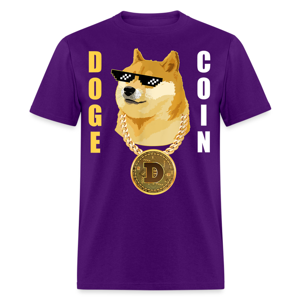 Dogecoin T Shirt Tee Wallstreetbets Doge Coin Crypto Bitcoin T-Shirt Size S-6XL - purple