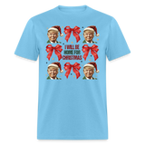I will be home for Christmas shirt Trump Ugly Christmas T-shirt size S-6XL - aquatic blue