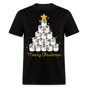 Funny Merry Quarantine Christmas Toilet Paper shirt Xmas Family T-Shirt - black