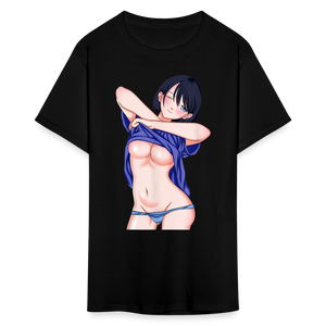 Manga Anime Waifu Japanese sexy Girl Ahegao Cosplay Hentai Ecchi T-Shirt - black