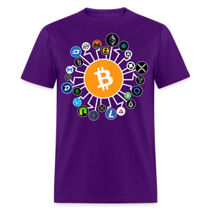 Bitcoin shirt BTC ETH LTC XMR Hodlers Decentralized Crypto Altcoin T-Shirt S-6XL - purple