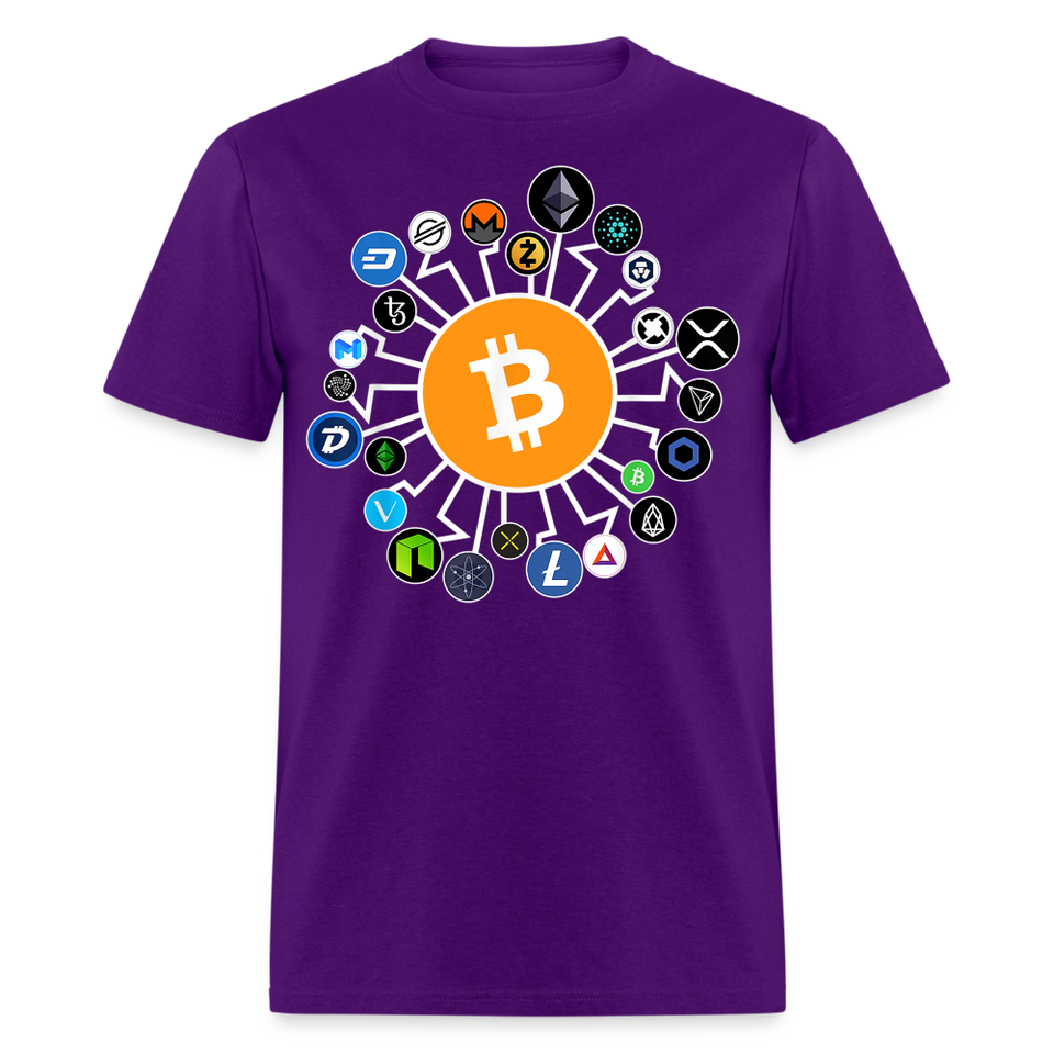 Bitcoin shirt BTC ETH LTC XMR Hodlers Decentralized Crypto Altcoin T-Shirt S-6XL - purple