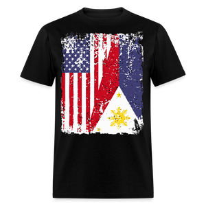 Pinoy USA shirt I Love Filipino American Flag Grunge Vintage T-Shirt Size S-6XL - black