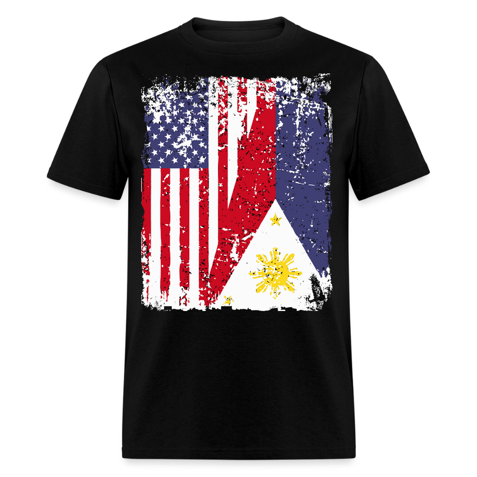Pinoy USA shirt I Love Filipino American Flag Grunge Vintage T-Shirt Size S-6XL - black