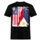 Pinoy USA shirt I Love Filipino American Flag Grunge Vintage T-Shirt Size S-6XL - black