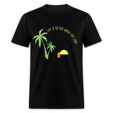 Life is Better When You Surf shirt Surfer Sunset Beach Ocean T-Shirt Size S-6XL - black