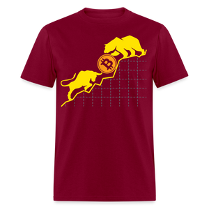 Bitcoin shirt BTC Hodlers Bull Run Fight Bear Market Crypto T-Shirt Size S-6XL - burgundy
