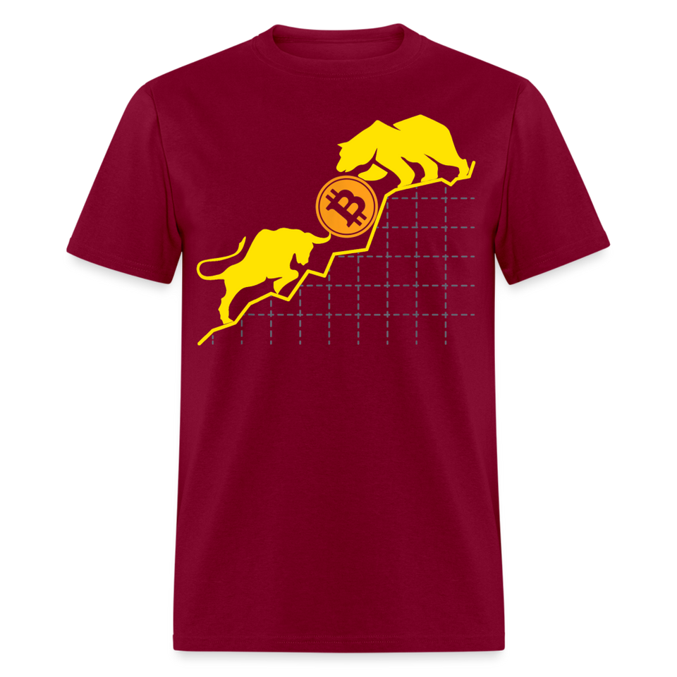 Bitcoin shirt BTC Hodlers Bull Run Fight Bear Market Crypto T-Shirt Size S-6XL - burgundy