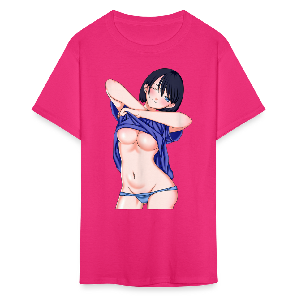 Manga Anime Waifu Japanese sexy Girl Ahegao Cosplay Hentai Ecchi T-Shirt - fuchsia
